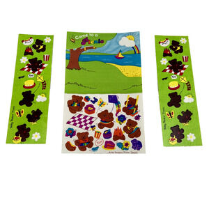 Sandylion Sticker LOT Vintage Sheets Bear 80s Picnic Kite Rainbow Beach Summer